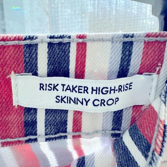 Skinny Girls Jeans 28/6 “Risk Taker” Red/White & Blue striped. EUC high rise. - Picture 4 of 11